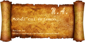 Mohácsi Artemon névjegykártya
